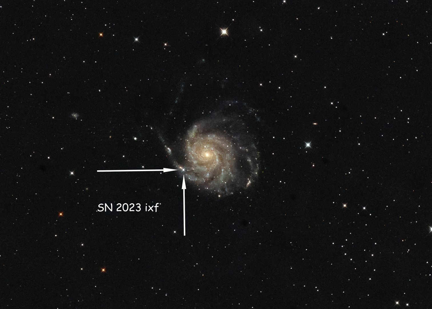 Supernova SN 2023 ixf in M101 (Harald Kaiser)