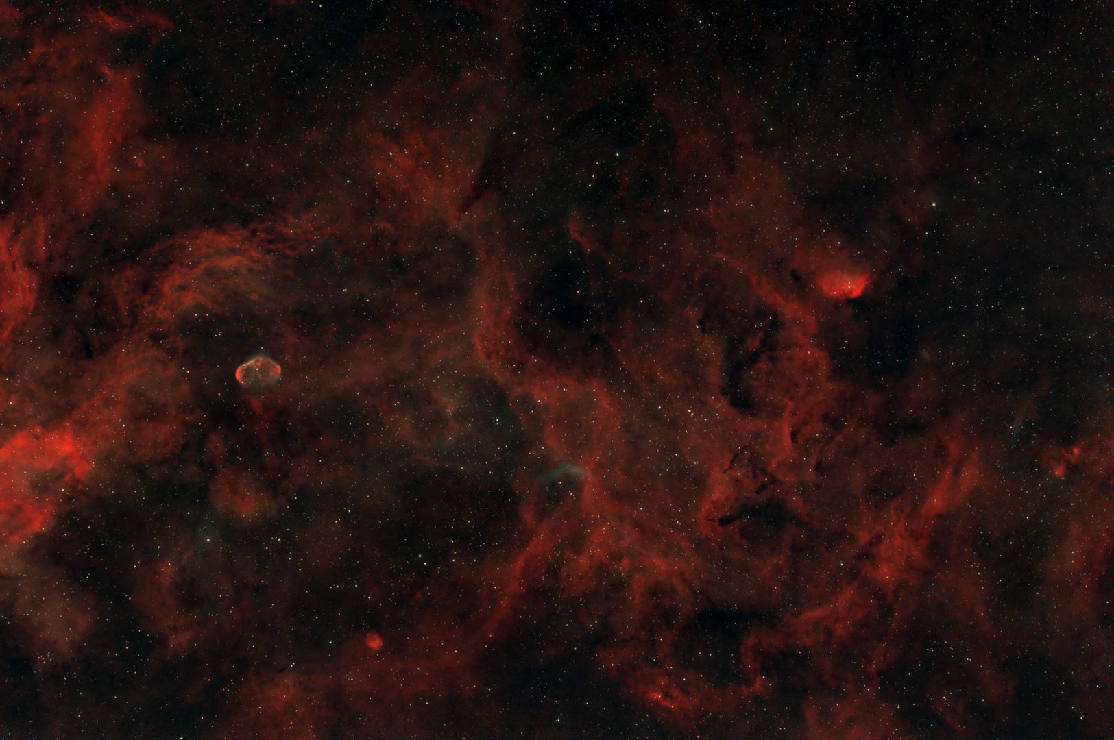 NGC6888, SH2-101 und ein Delfin (Rainer Mannoff)